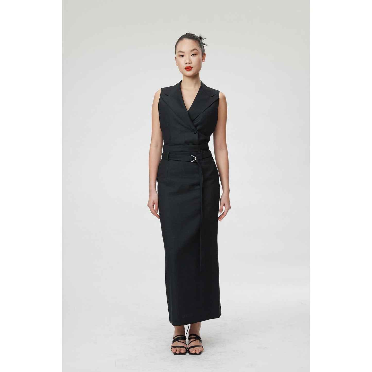 Women Florence Skirt - Maxi Pencil Skirt in Black