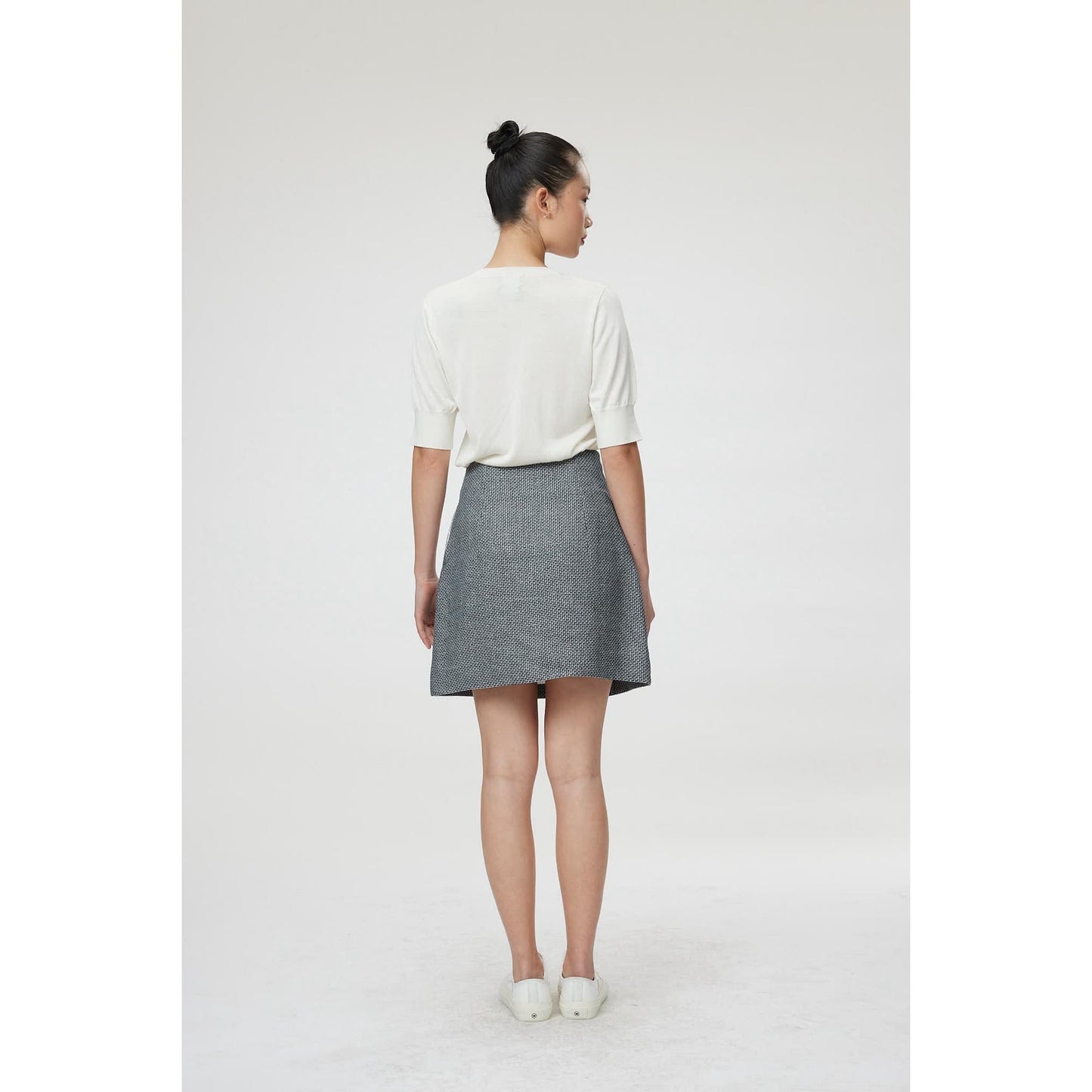Women Venice Skirt - Wrap Skirt in Navy/White
