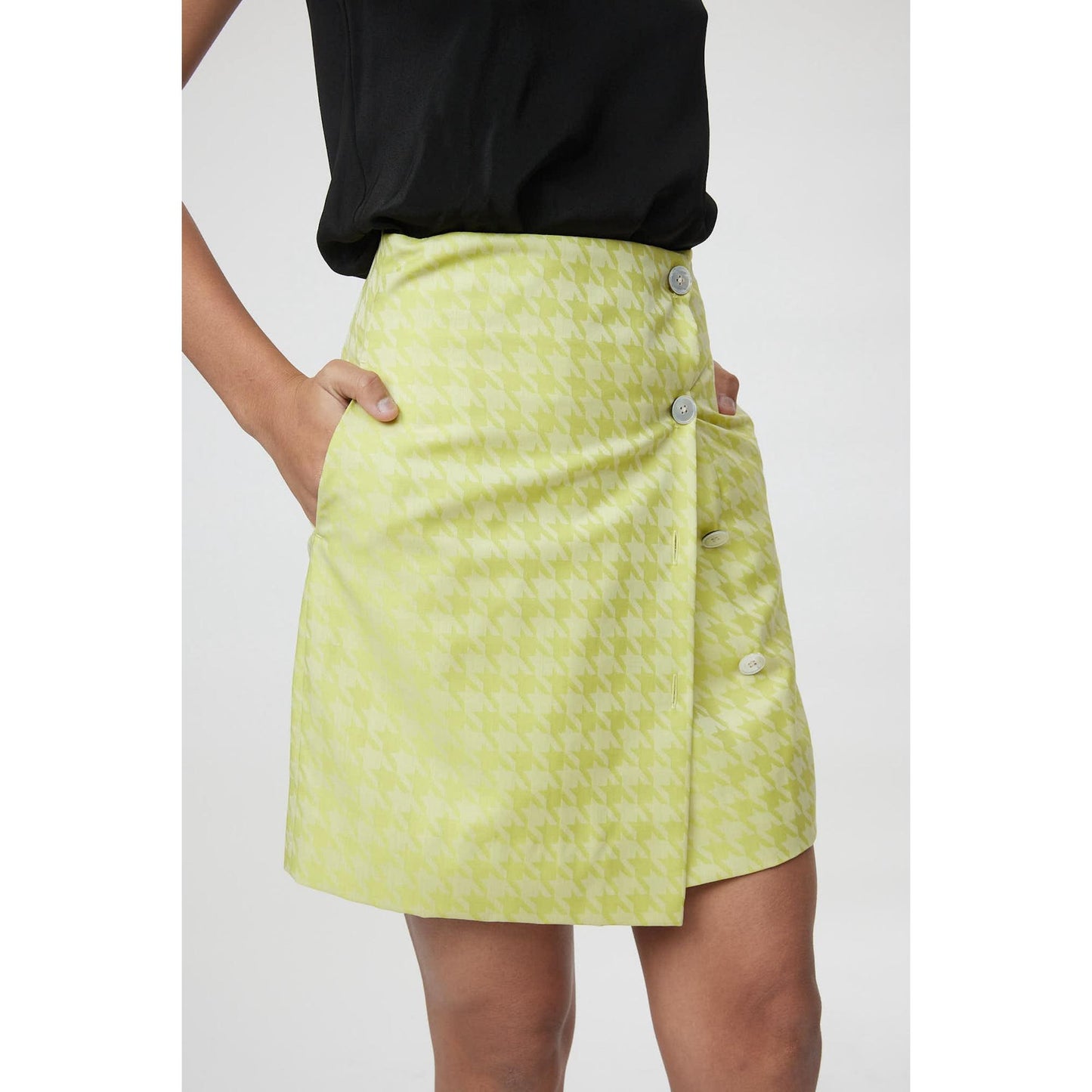 Women Venice Skirt - Wrap Skirt in Lime Green