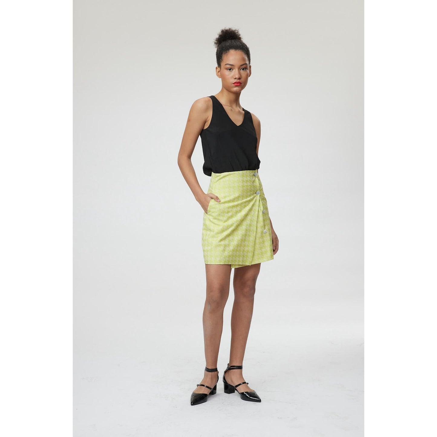 Women Venice Skirt - Wrap Skirt in Lime Green