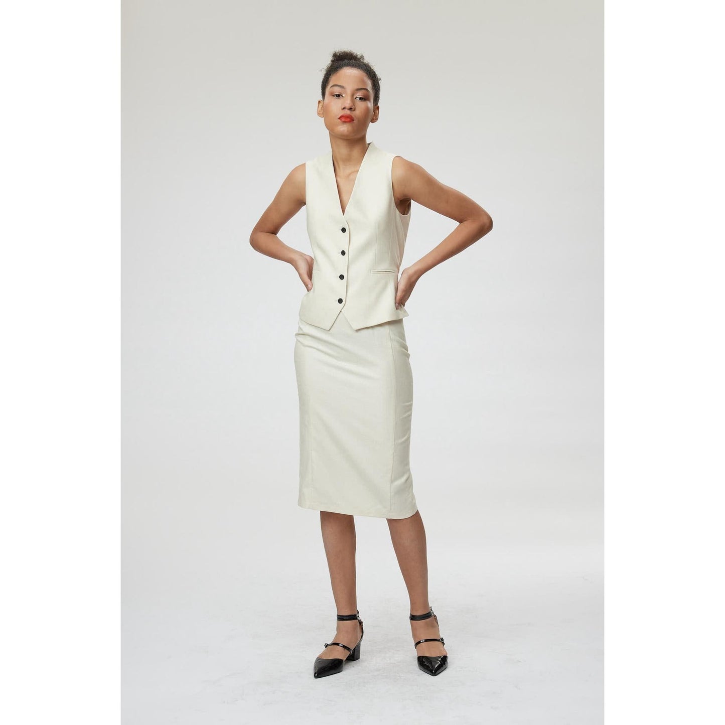 Women Piacenza Skirt - Pencil Skirt in Off White