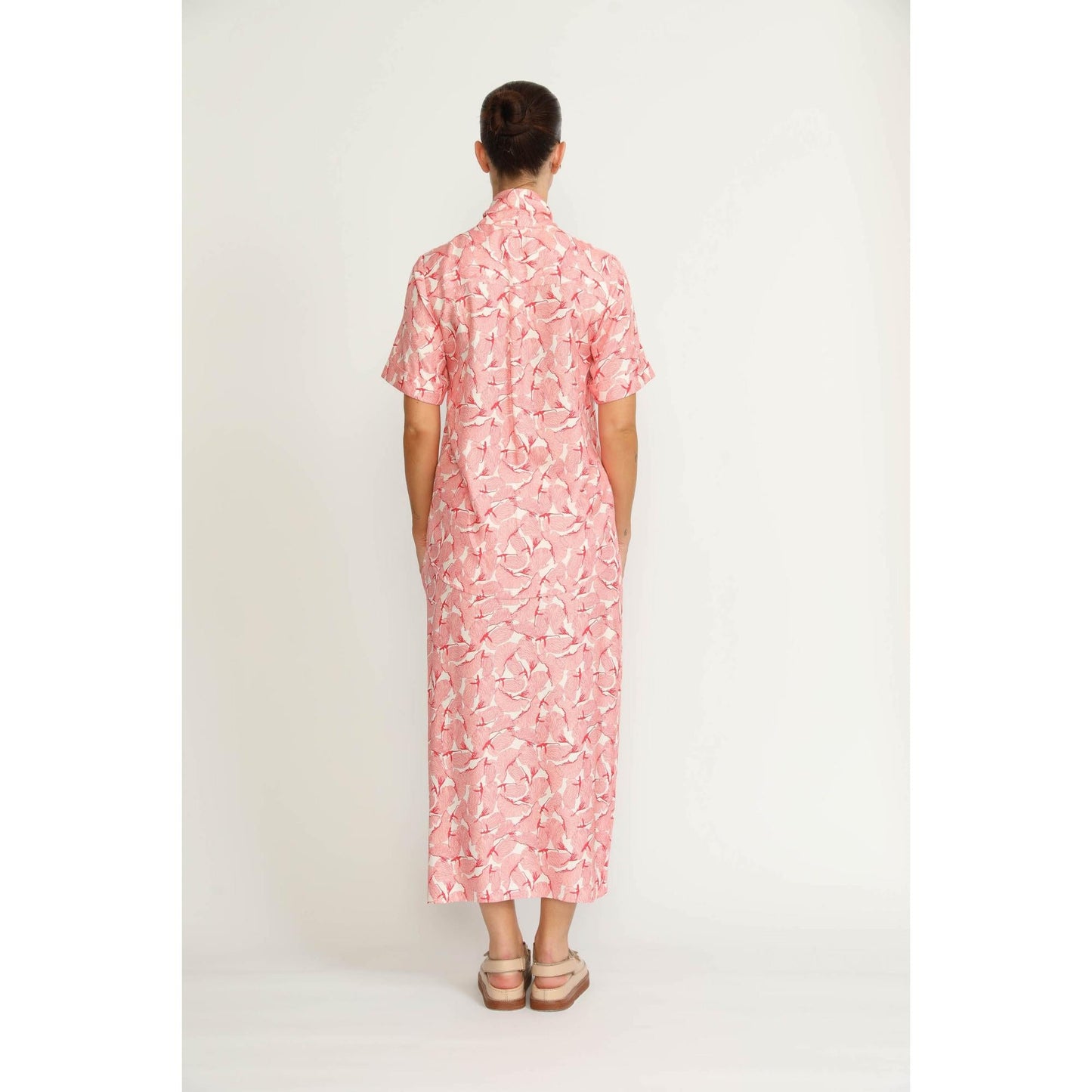 Women Littau Skirt - Littau Pink Petal Print Wrap Midi Skirt