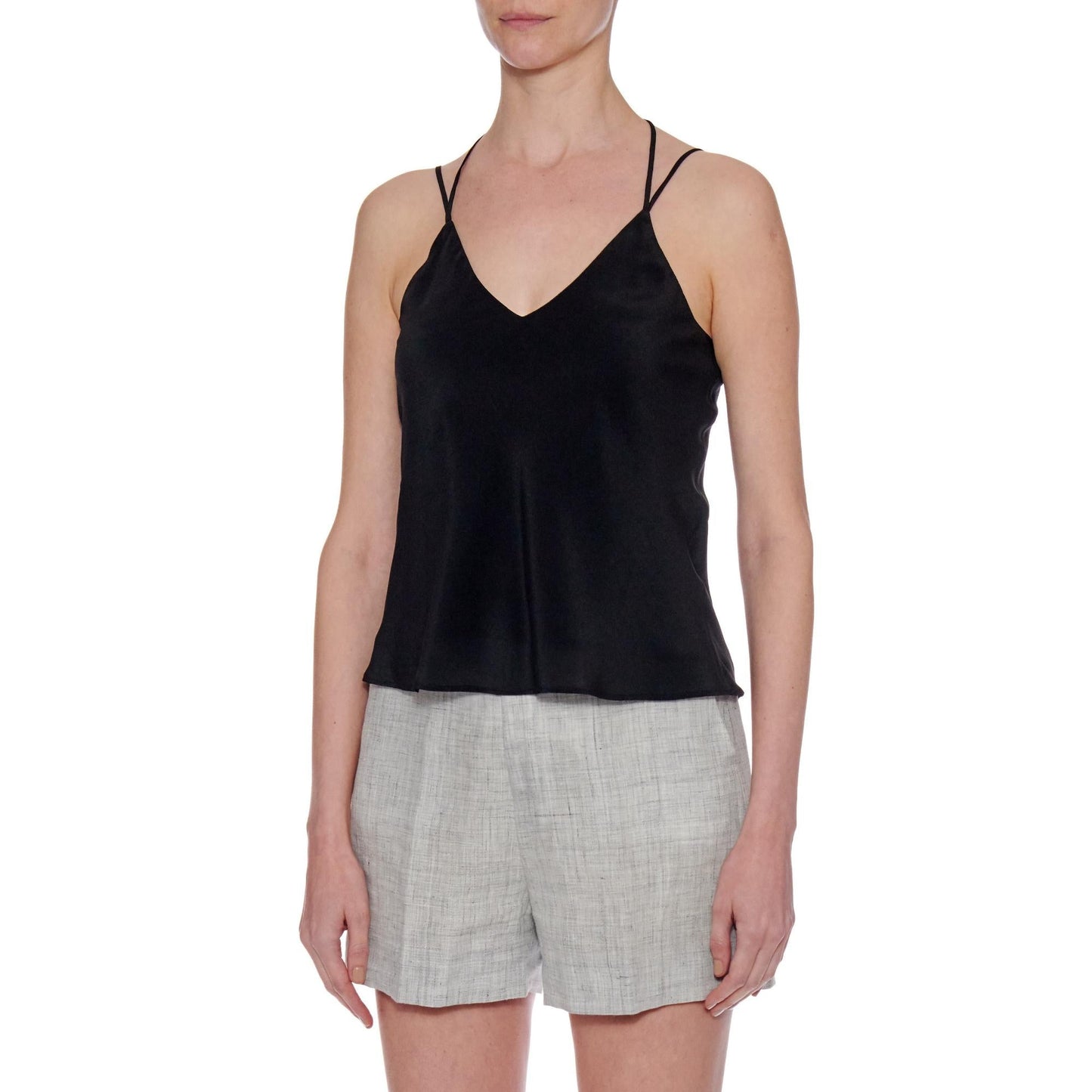 Women Manresa Top - Spagetti Double Strap Camisole - Black
