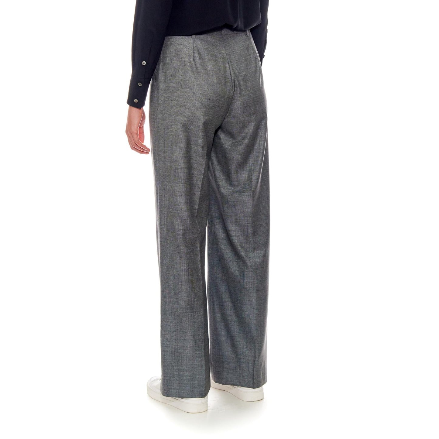 Women Rennes Trousers - Wide Leg, Tailored Wool Trousers - Grey