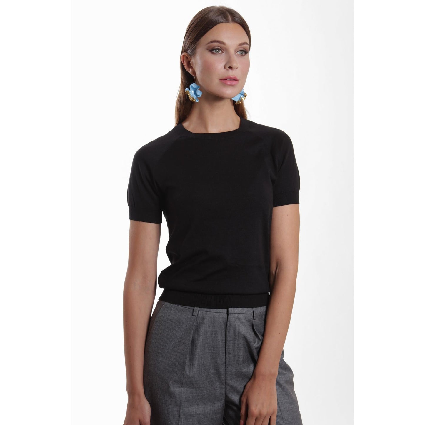 Women Rennes Trousers - Wide Leg, Tailored Wool Trousers - Grey