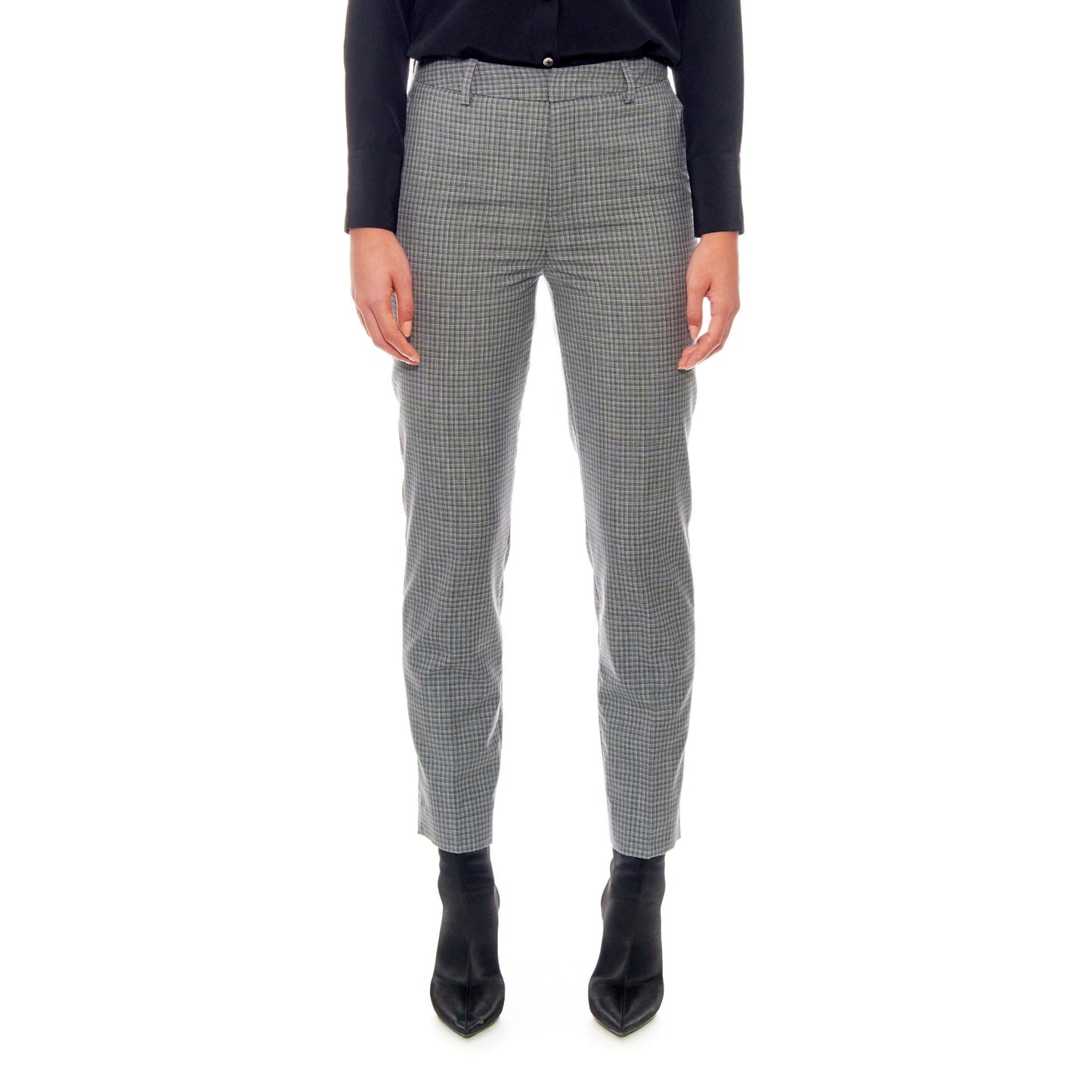 Women Dunkrik Trousers - High-Waisted Cigarette Trousers - Grey