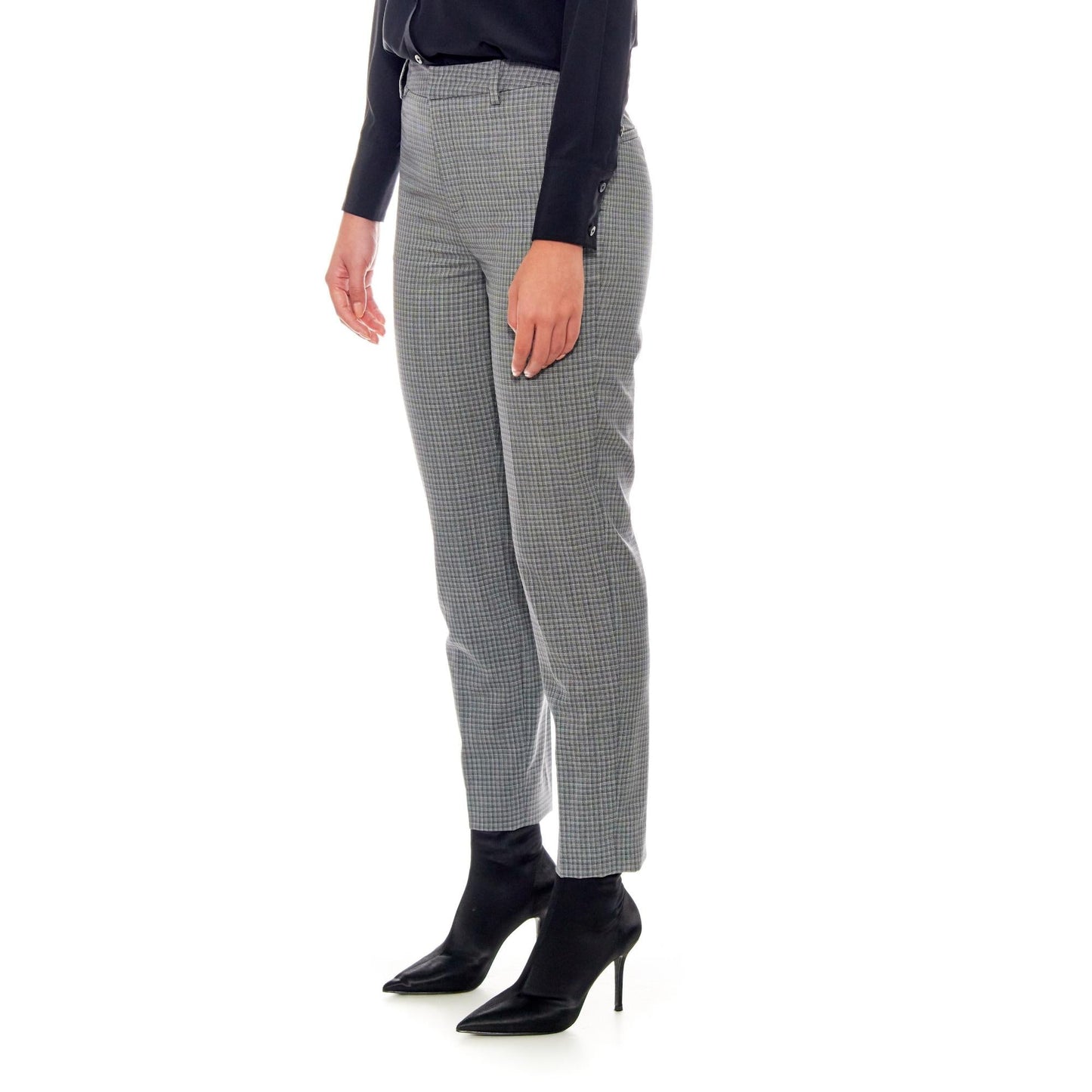 Women Dunkrik Trousers - High-Waisted Cigarette Trousers - Grey