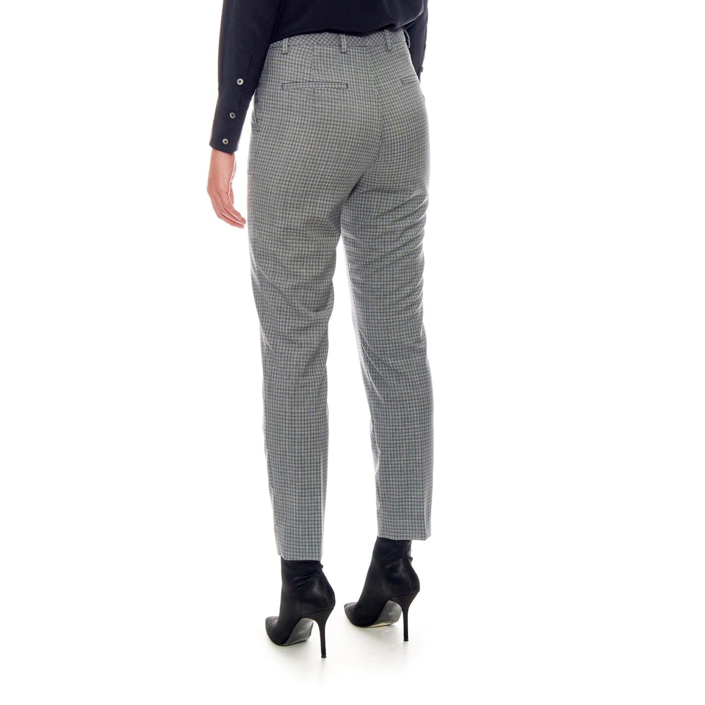 Women Dunkrik Trousers - High-Waisted Cigarette Trousers - Grey