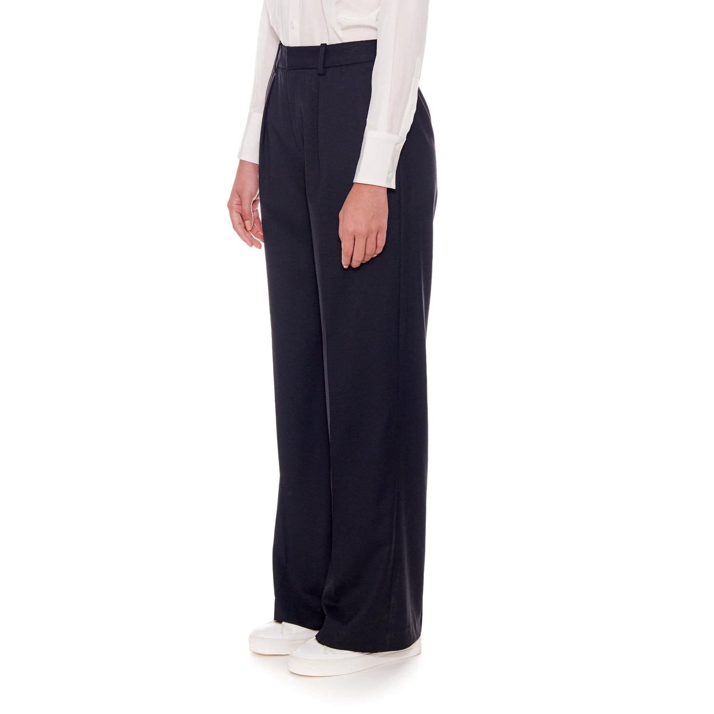 Women Rennes - Wide Leg, Tailored Wool Trousers in Black