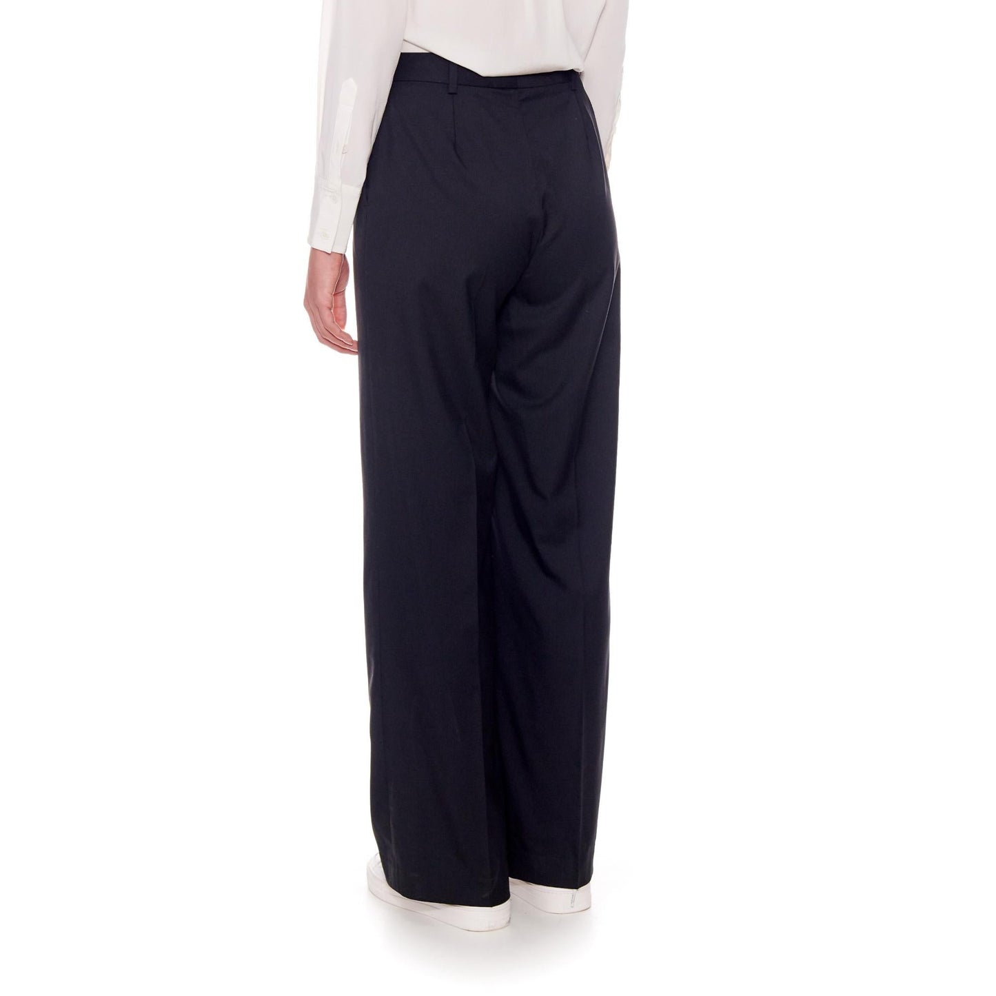Women Rennes - Wide Leg, Tailored Wool Trousers in Black