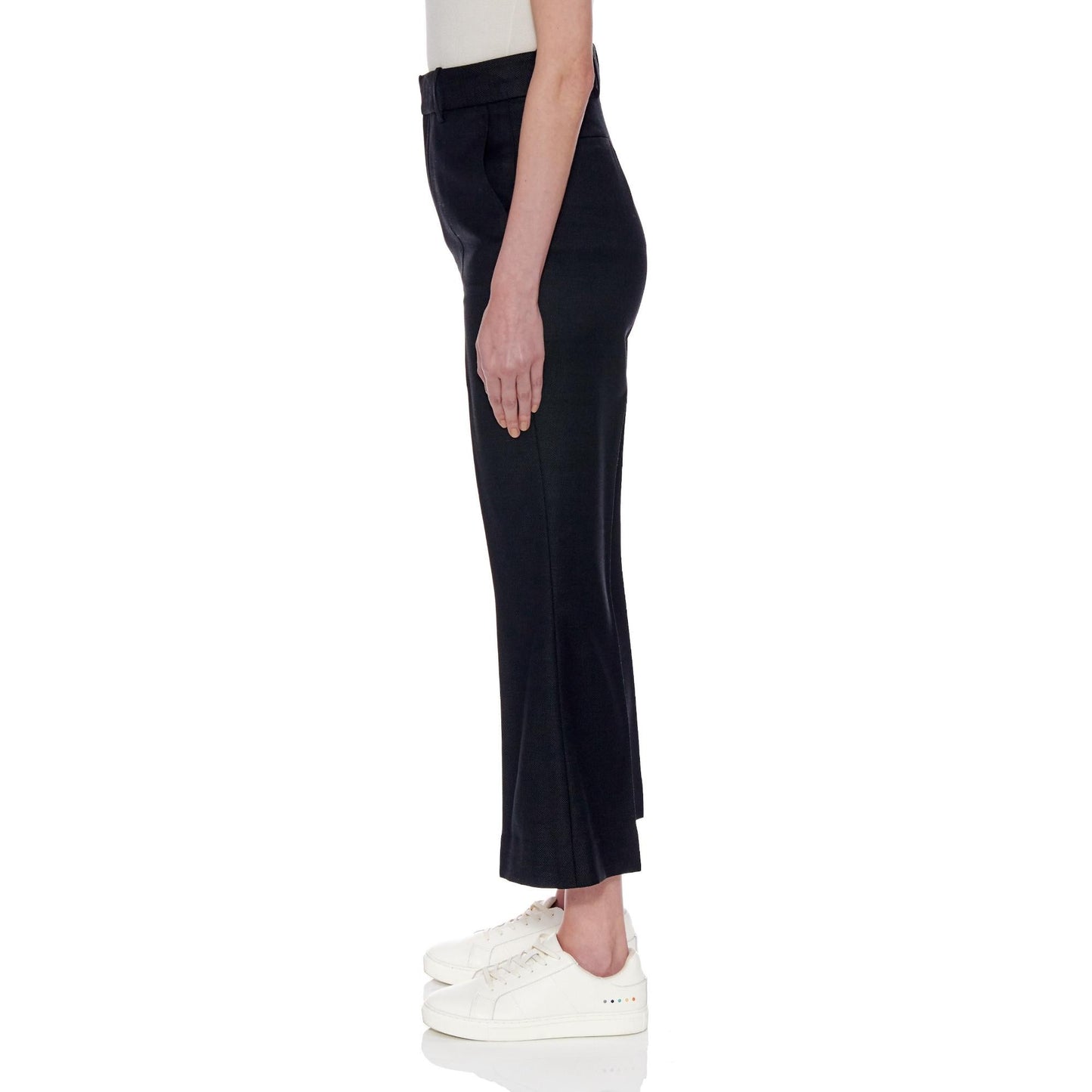 Women Vigo Trousers - Cropped Slim Bootcut Trousers - Black