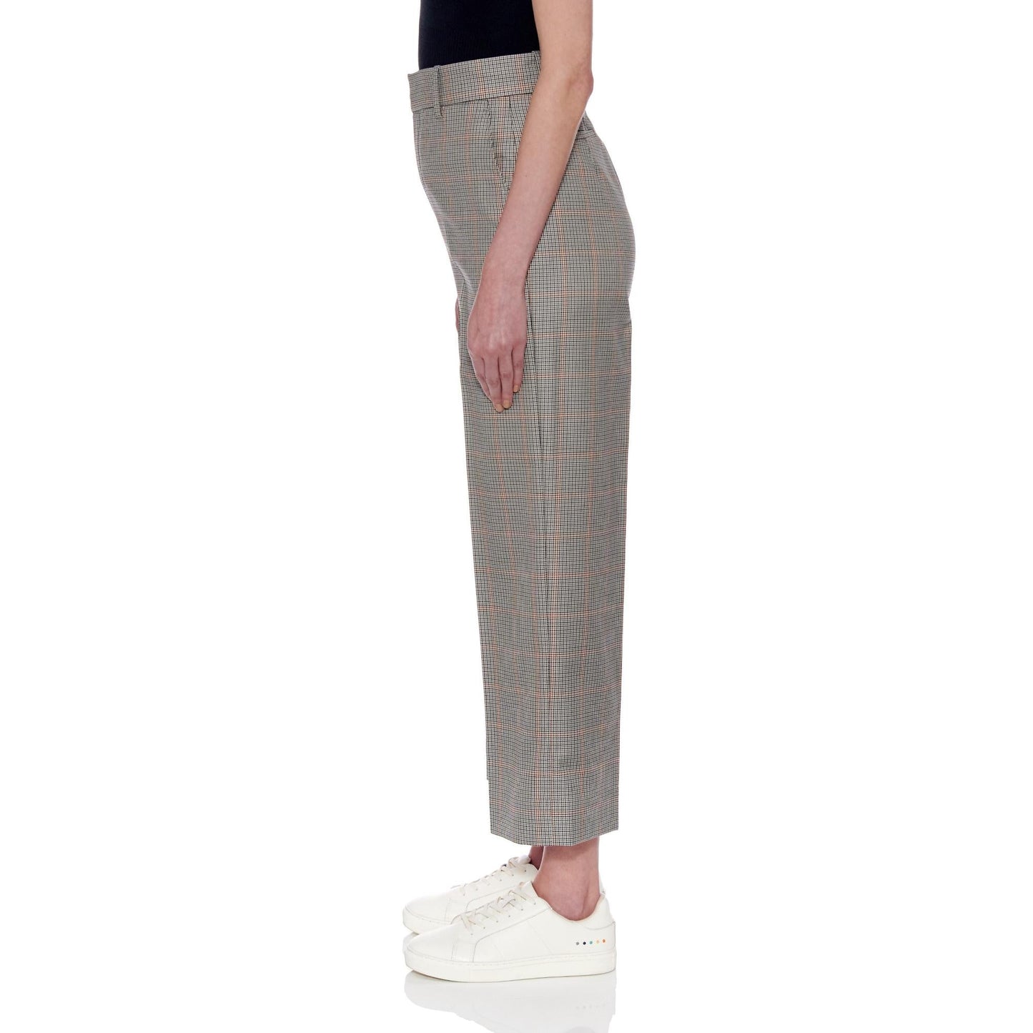 Women Teruel Trousers - High-Waisted Wideleg Cropped Trousers - Black/Grey