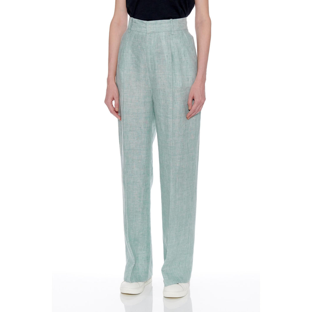 Women Almeria Trousers - Wide Leg, High Waisted Long Trousers - Mint