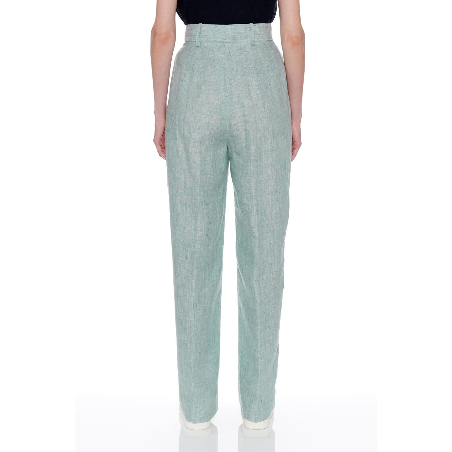Women Almeria Trousers - Wide Leg, High Waisted Long Trousers - Mint