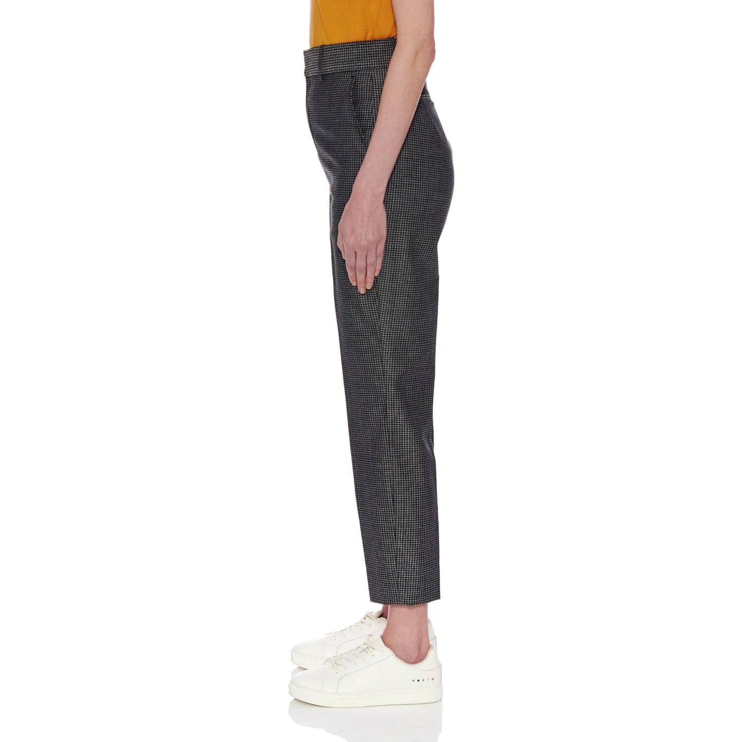 Women Dunkrik Trousers - High-Waisted Slim Cigarette Trousers in Black