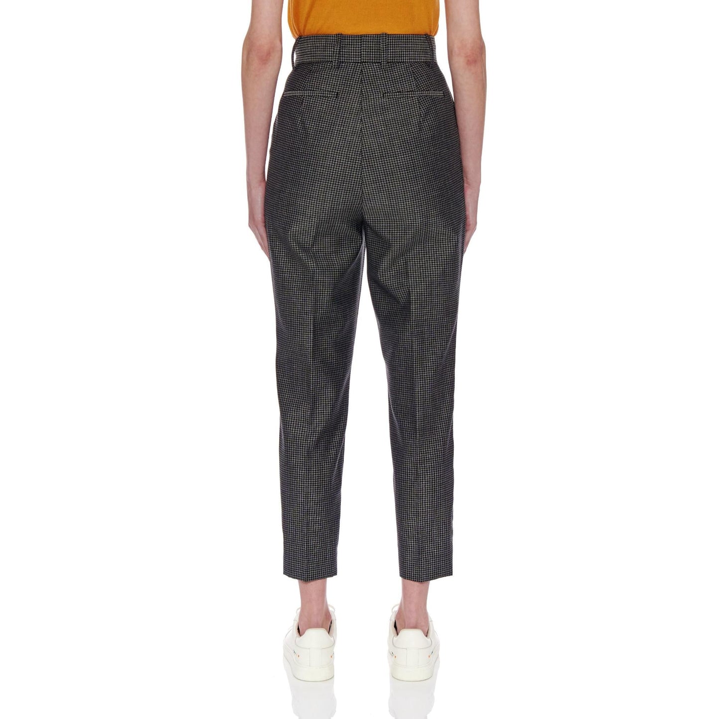 Women Dunkrik Trousers - High-Waisted Slim Cigarette Trousers in Black