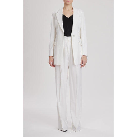 Women Almeria Trouser - Wide Leg, High Waisted Long Trousers in White Wool