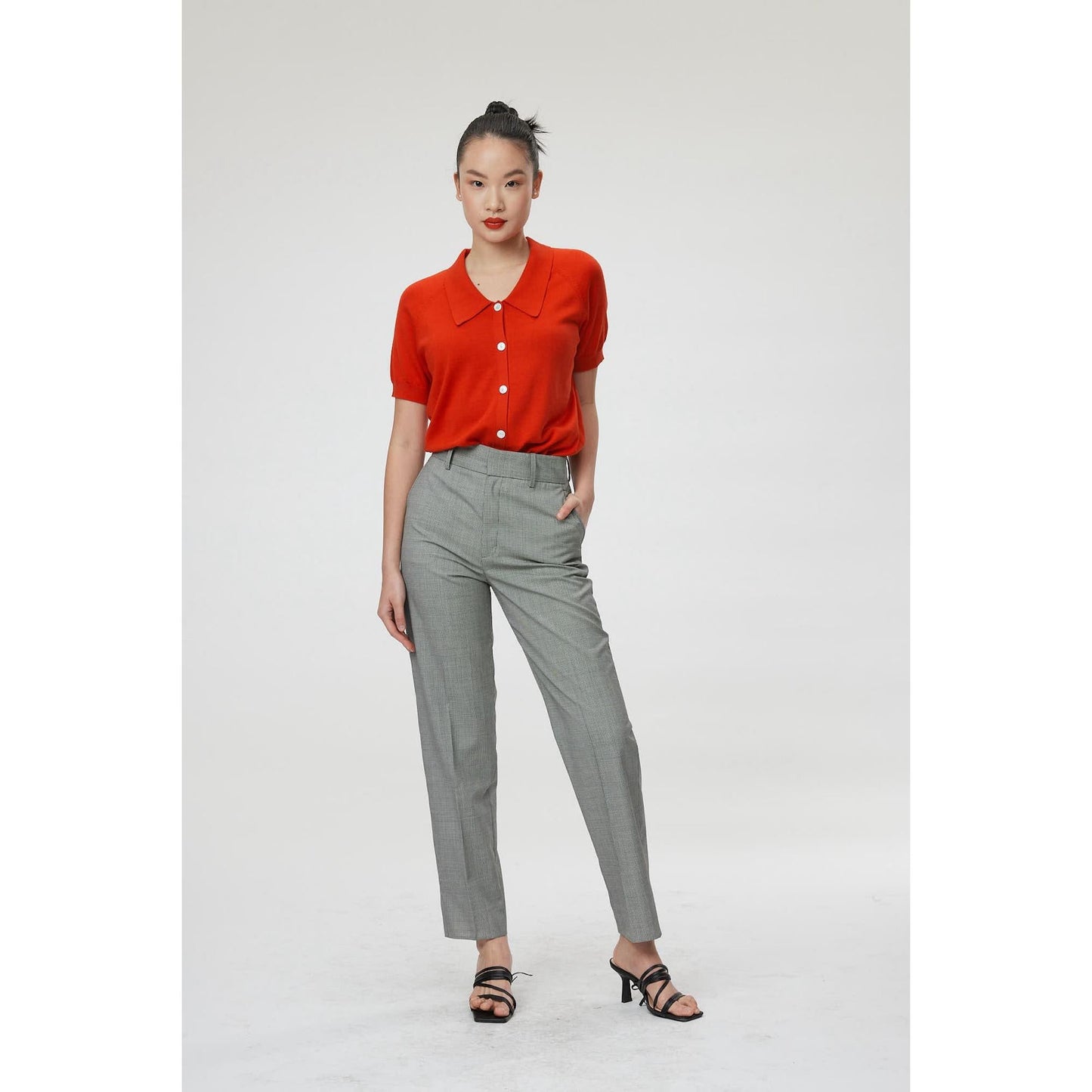 Women Dunkrik Trouser - High-Waisted Cigarette Trousers in Black & White