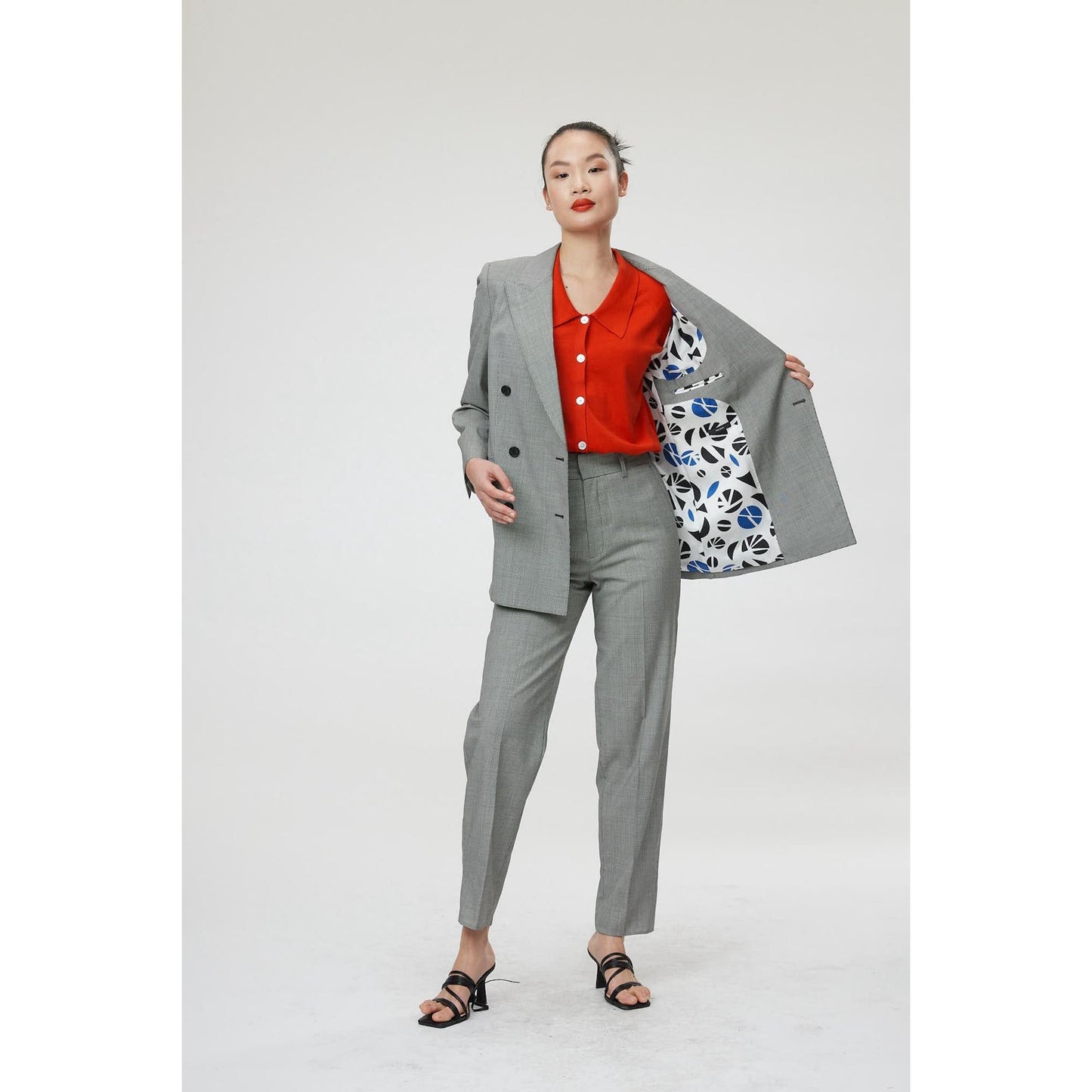Women Dunkrik Trouser - High-Waisted Cigarette Trousers in Black & White