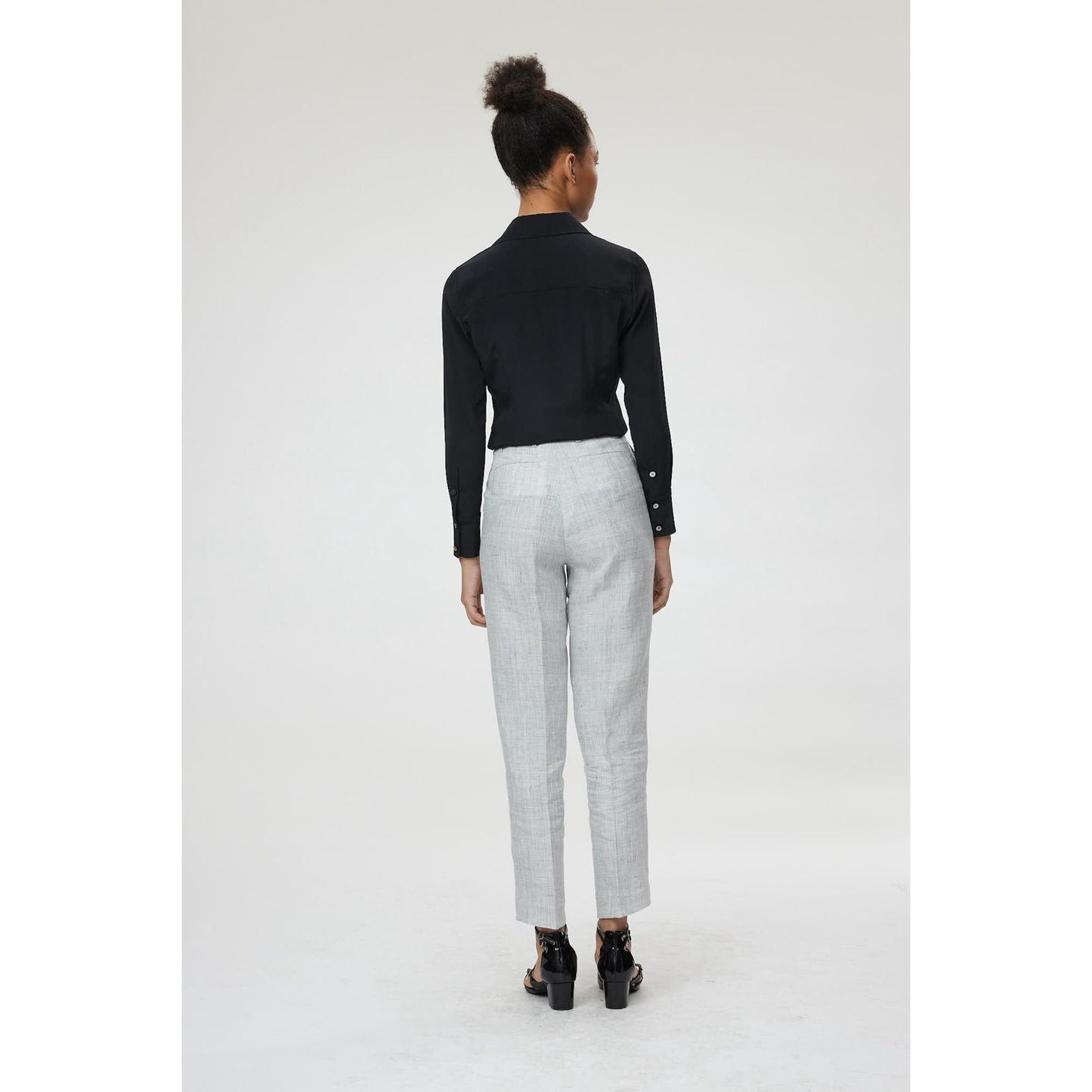 Women Dunkrik Trouser - High-Waisted  Cigarette Trousers in Grey