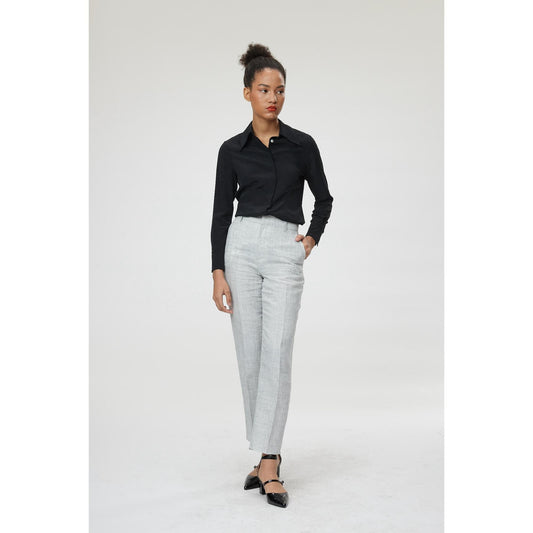 Women Dunkrik Trouser - High-Waisted  Cigarette Trousers in Grey