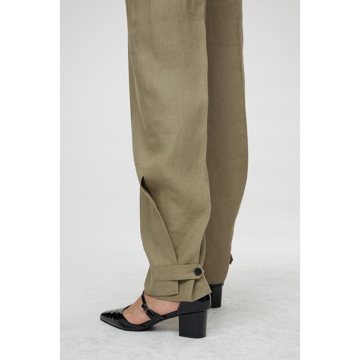Women Forli Trouser - Wide Leg Trousers in Khaki Green
