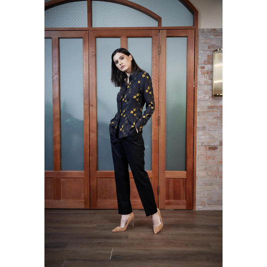 Women Castelo Branco Trouser - Straight Leg Trousers in Black
