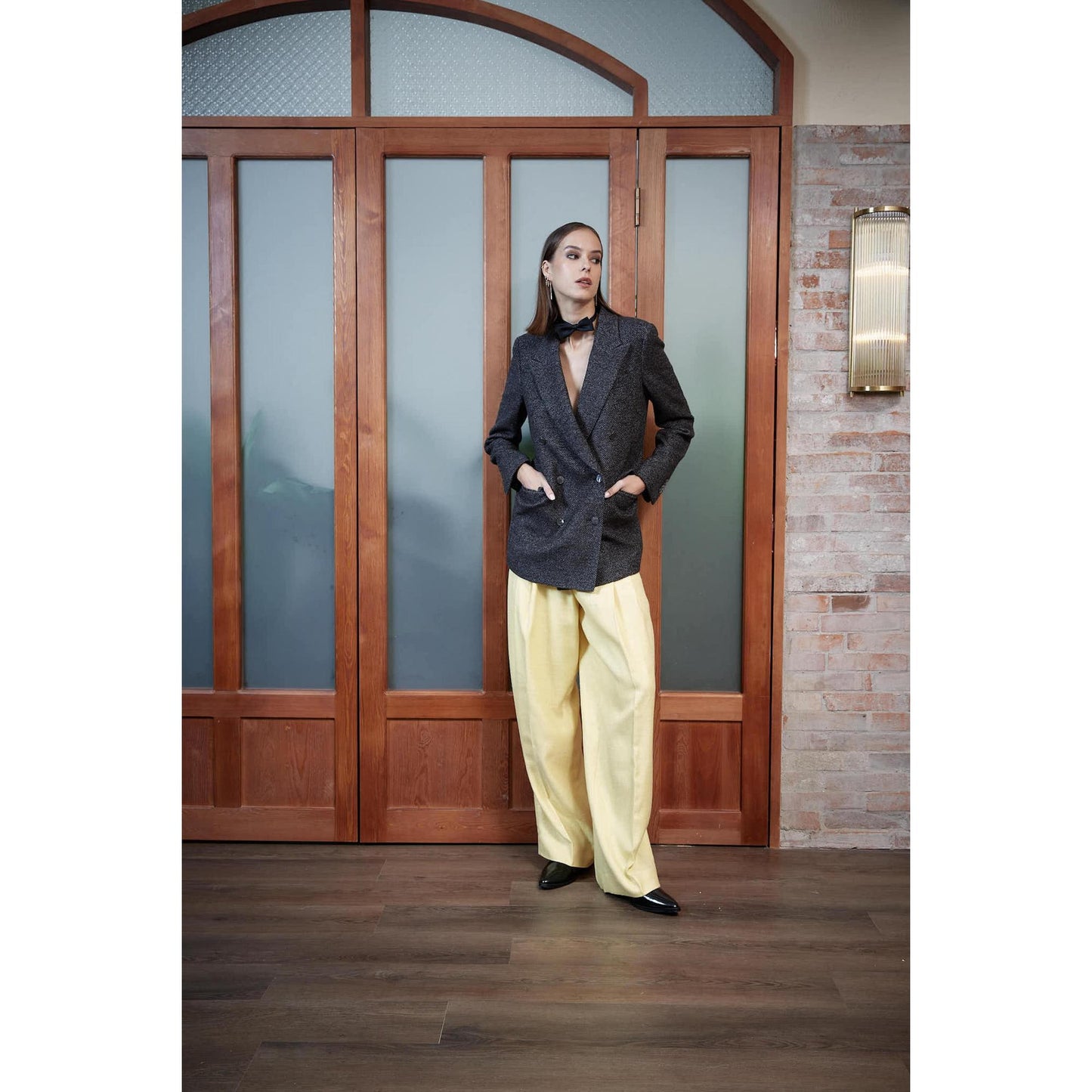 Women Siena Trouser - Wide Leg Trousers in Ochre Yellow