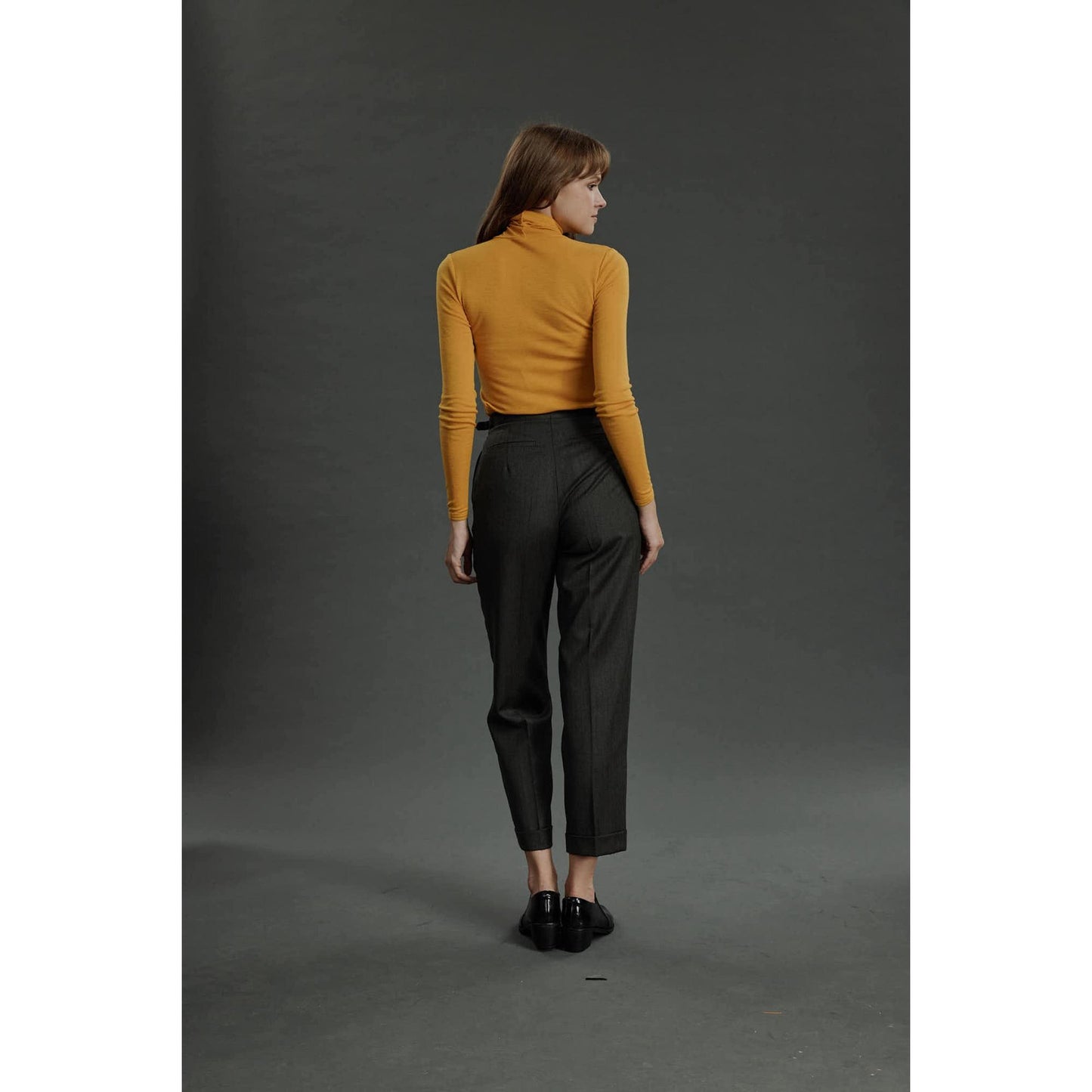 Women Silves Trousers - Tailored Trousers in Wool - Forest Green
