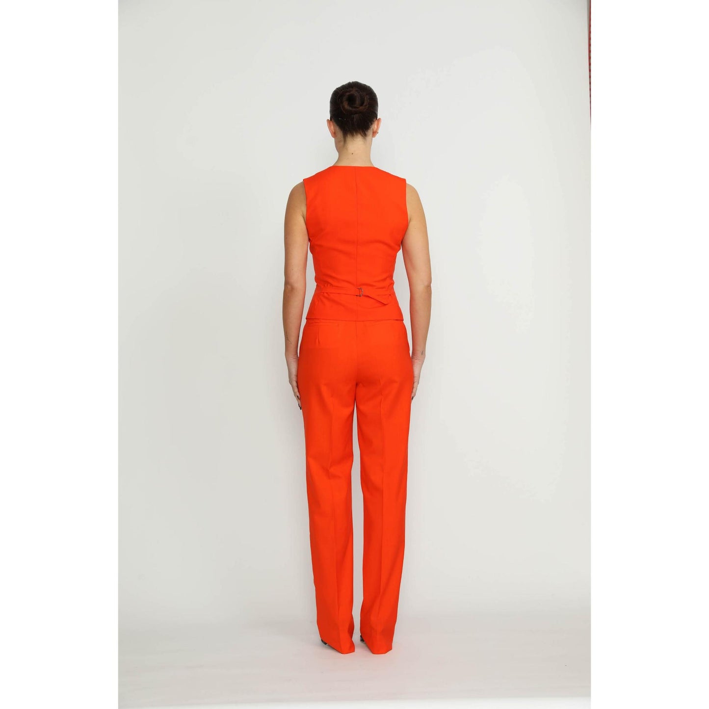 Women Elvas Trousers - Elvas Fitted Sweet Orange Trousers