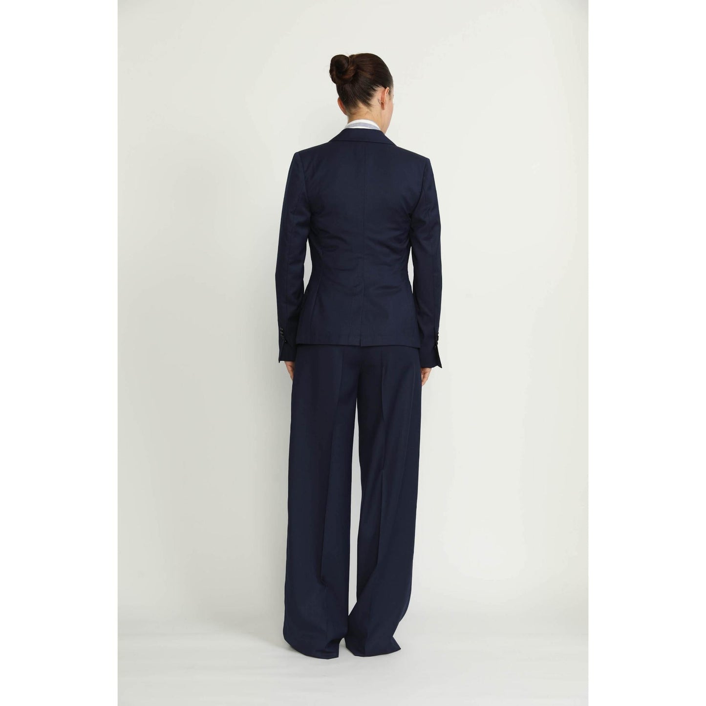 Women Lachen Trousers - Lachen Navy Wide-Leg Trousers