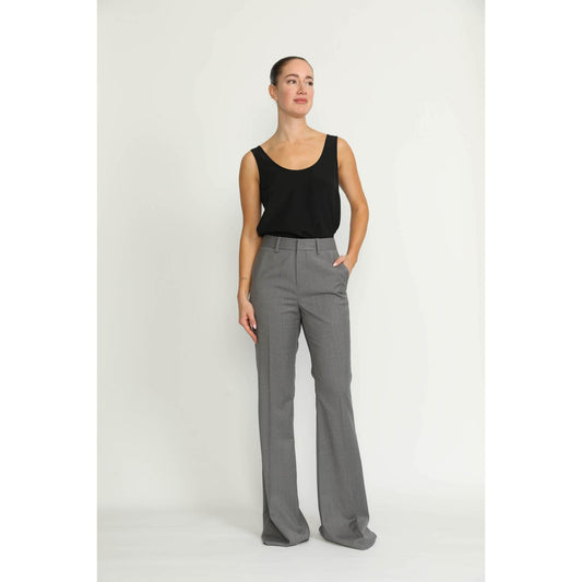 Women Sursee Trousers - Sursee Bell Bottom Flared Grey Trousers