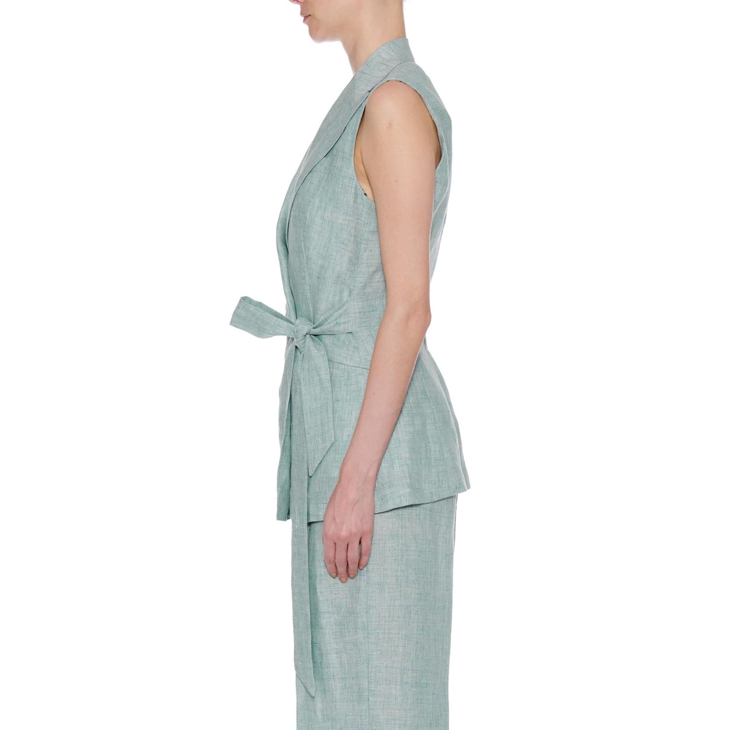 Women Cartagena Waistcoat - Sleeveless Wrap Waistcoat - Mint