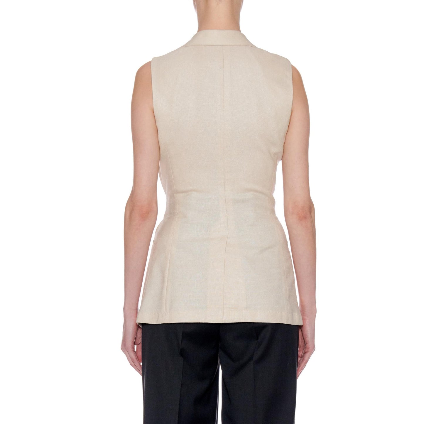 Women Cartagena Waistcoat - Sleeveless Wrap Waistcoat - Off white
