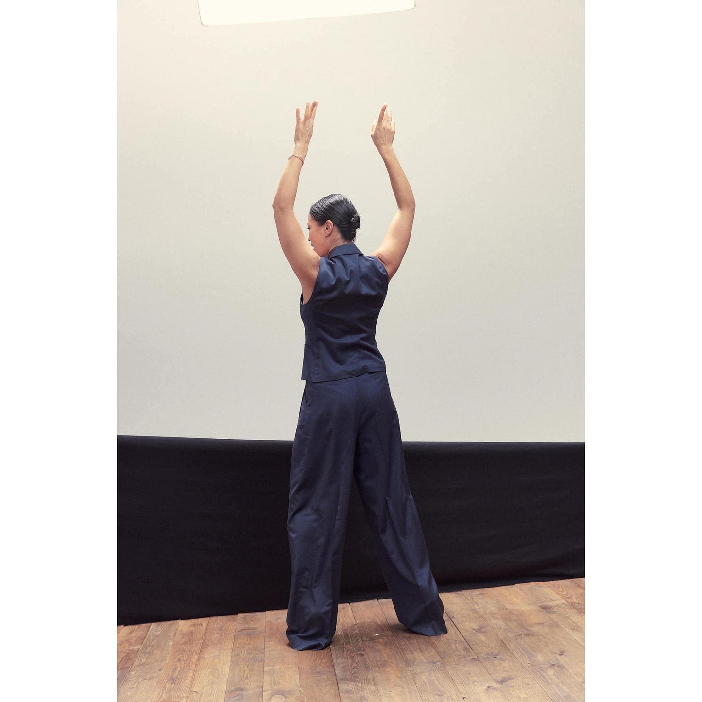 Women Livorno Waistcoat - Double Breasted Waistcoat in Plain Navy