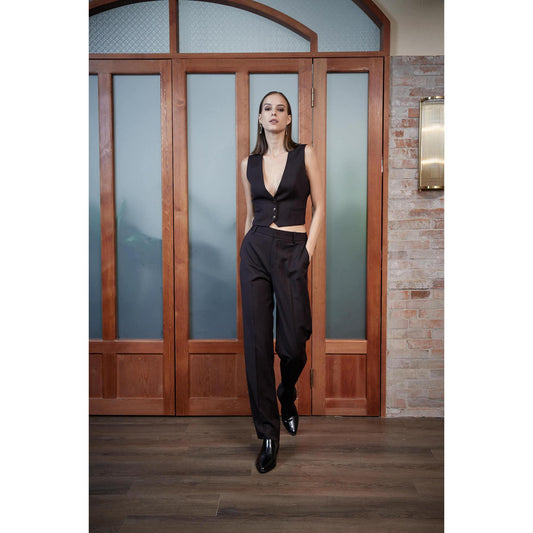 Women Canico Waistcoat - Short Waistcoat in Autumn Brown