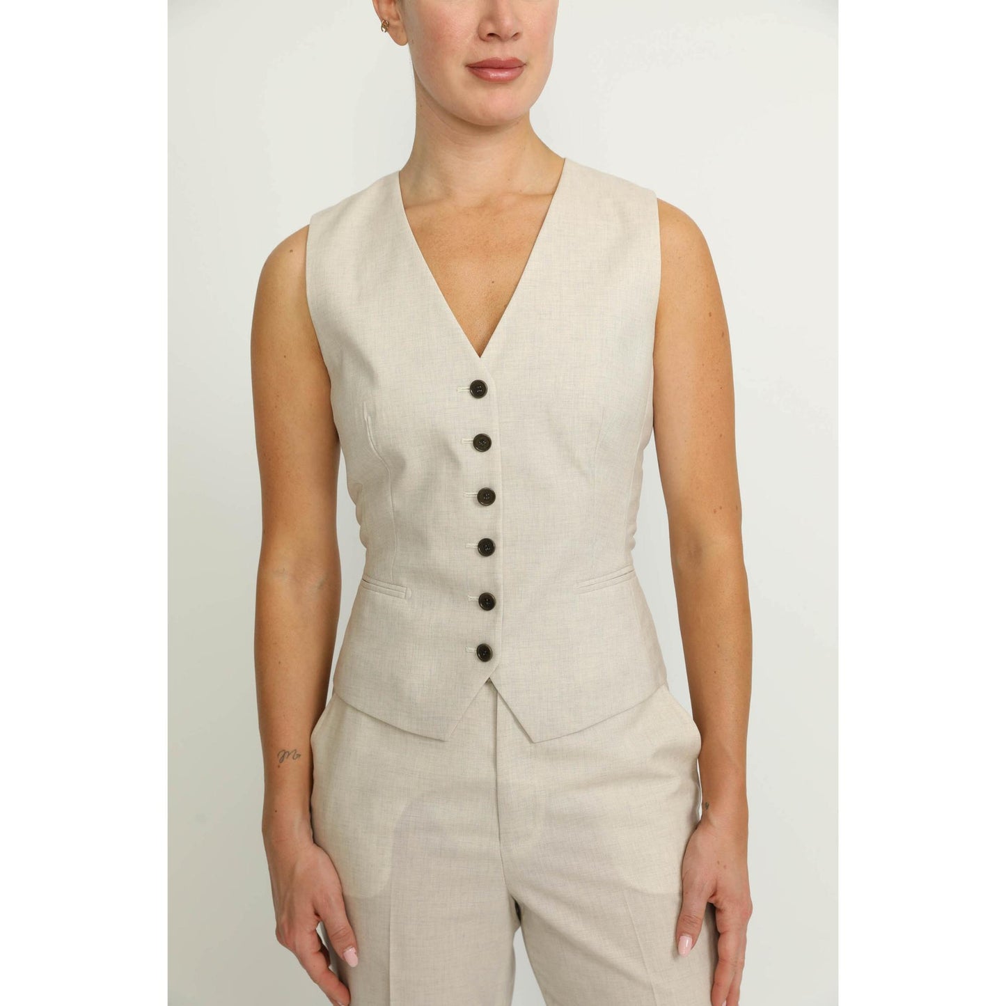 Women Maia Waistcoat - Maia Vanilla White Fitted Waistcoat