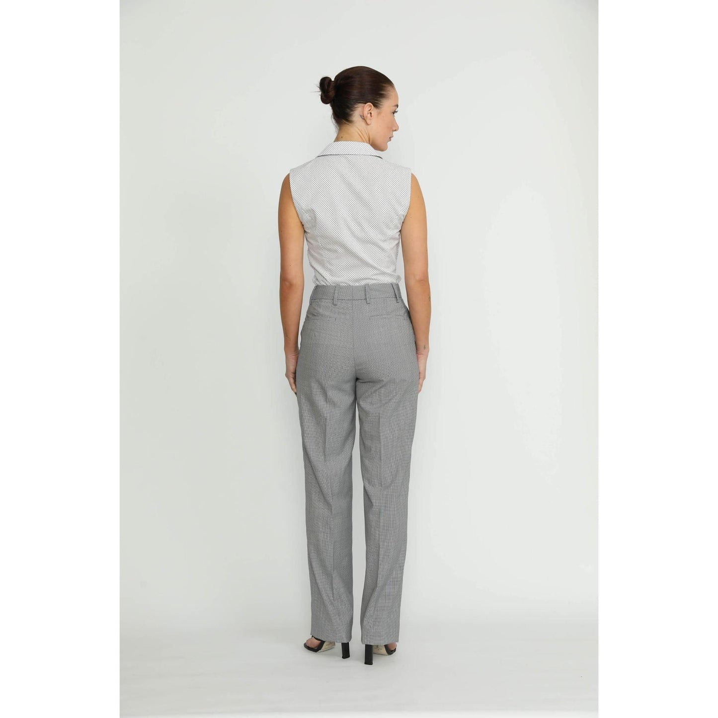 Women Muri Waistcoat - Muri White Polkadot Fitted Waistcoat - White