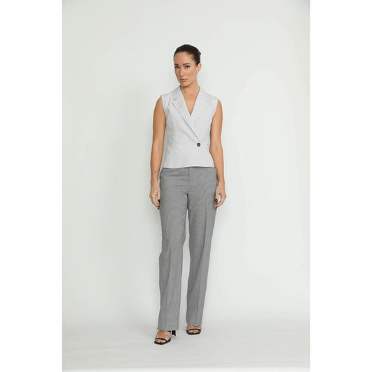 Women Muri Waistcoat - Muri White Polkadot Fitted Waistcoat - White