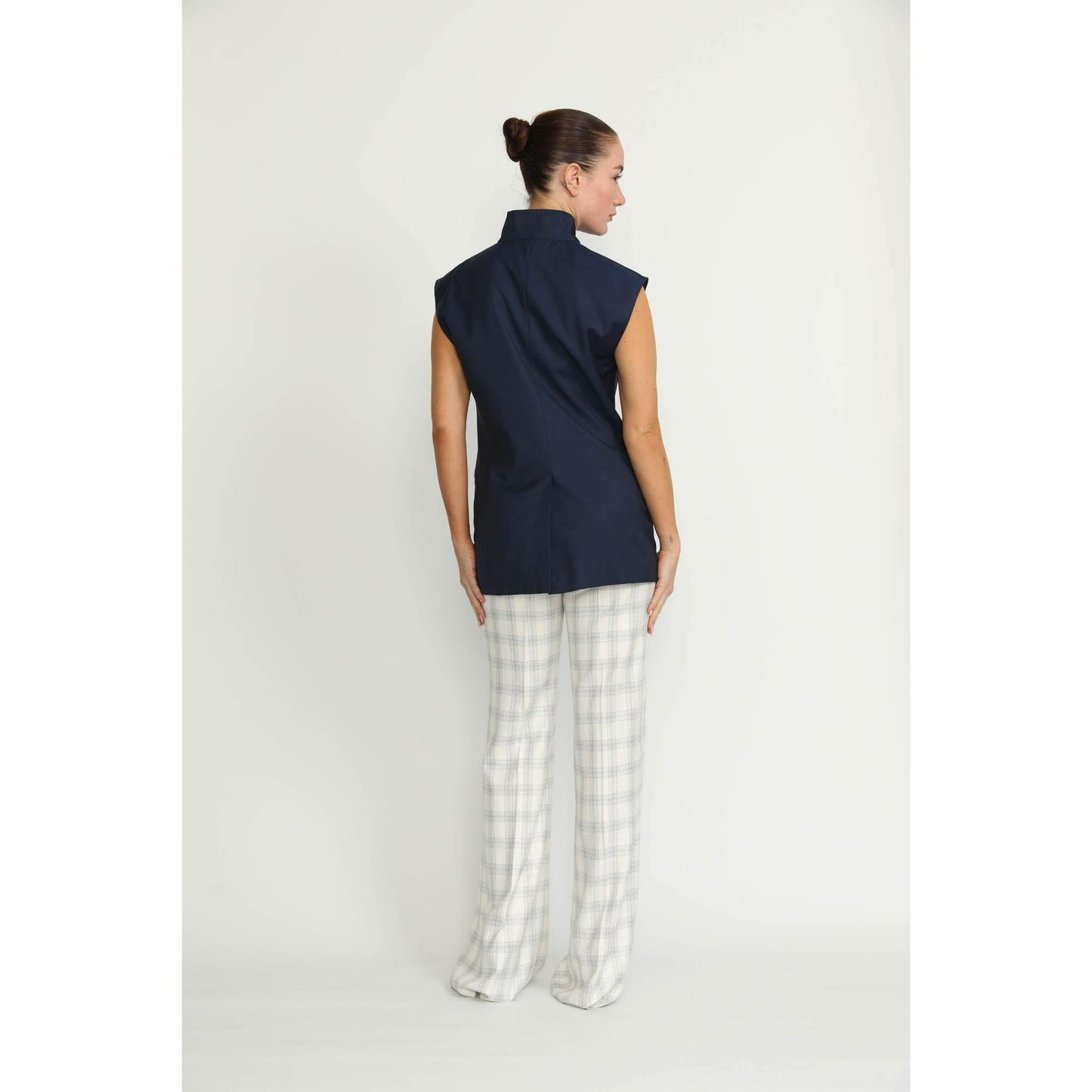 Women Liestal Waistcoat - Liestal Sleeveless Plain Navy Waistcoat