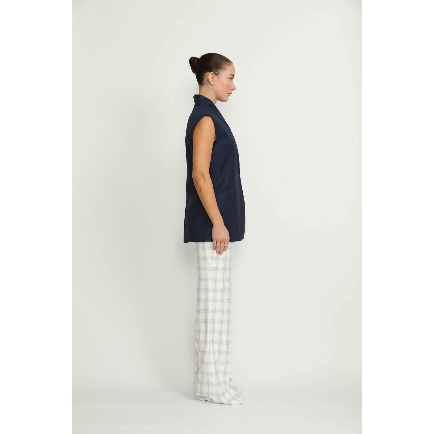 Women Liestal Waistcoat - Liestal Sleeveless Plain Navy Waistcoat