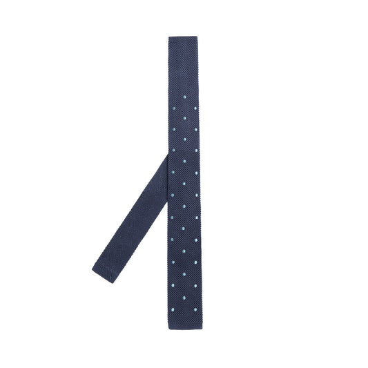 Men T-Tie 6 cm knitted Neckwear - Medium Blue