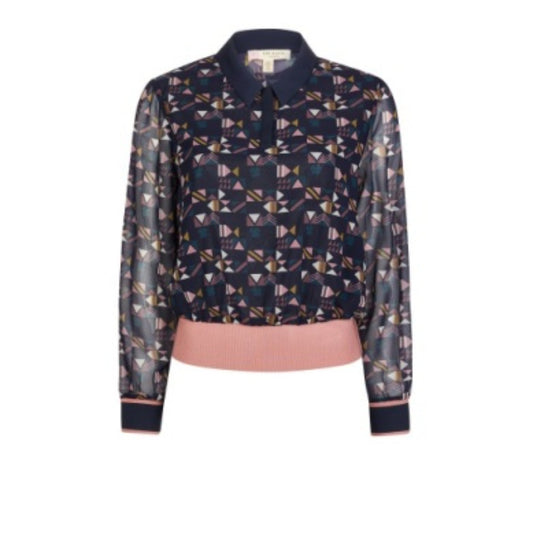 Women Julez-Nordic Puzzle Print Shirt - Navy