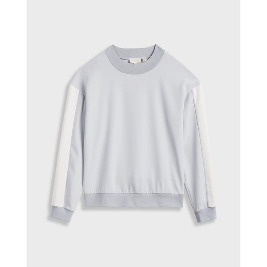 Women Keelee-Wh2W-Piping Detail Rib Woven Sweat - White