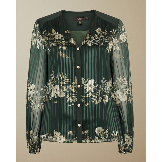 Women Eveliin-Meadow Sweep Bluson Slv Blouse - Dark-Green