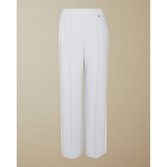 Women Clarpa-Wh2W-Contrast Panel Wide Leg Trouser - Ivory