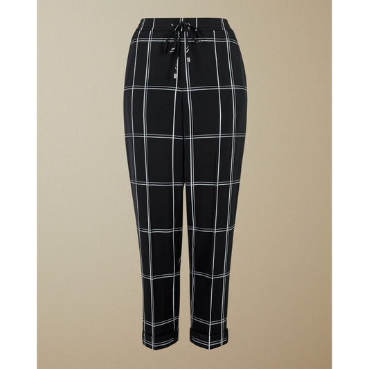 Women Hansal-Check Tapered Jogger - Black