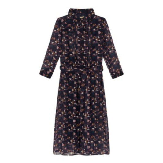 Women Ronniy-Nordic Puzzle Shirt Dress - Navy