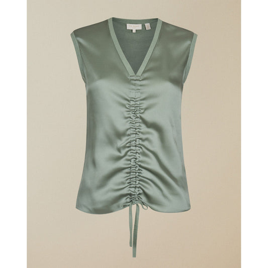 Women Polii-Wh2W-Ruched Front Knitted Top - Mint