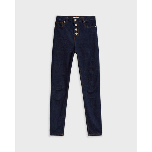 Women Leppie-Wh2W-Button Detail Front Jean - Navy